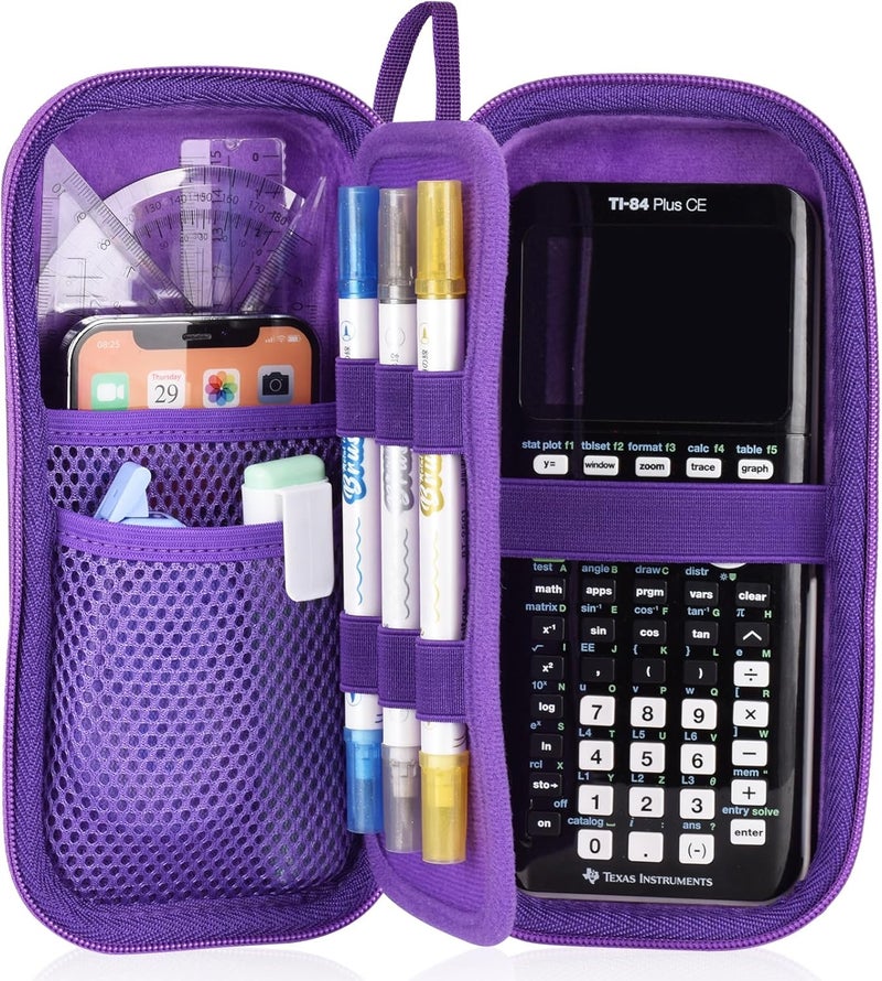 ZUJFPL Hard Graphing Calculator Case Compatible with Texas Instruments TI-84 Plus CE/TI-84 Plus/TI-Nspire CX II CAS/TI-Nspire CX II/TI-83 Plus/TI-85/TI-86/TI30xs/TI36X Pro/TI 34 Calculator - Purple - Image 1